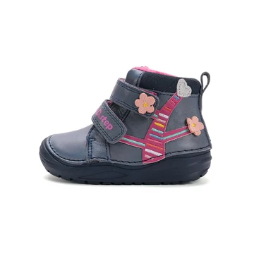 D.D.step enyhén bélelt télies kislány cipő kék, virágos