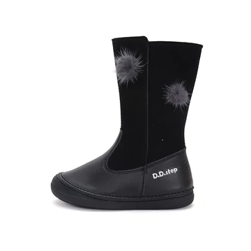 D.D.step bélelt téli kislány csizma, fekete