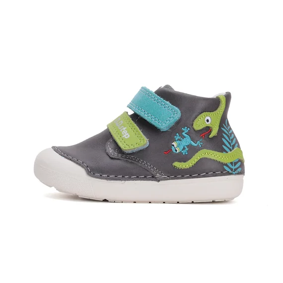 D.D.step kisfiú átmeneti cipő sötétszürke, zöld, kígyós