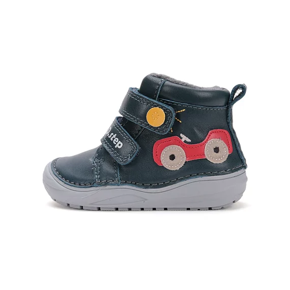D.D.step enyhén bélelt télies kisfiú cipő kék, autós